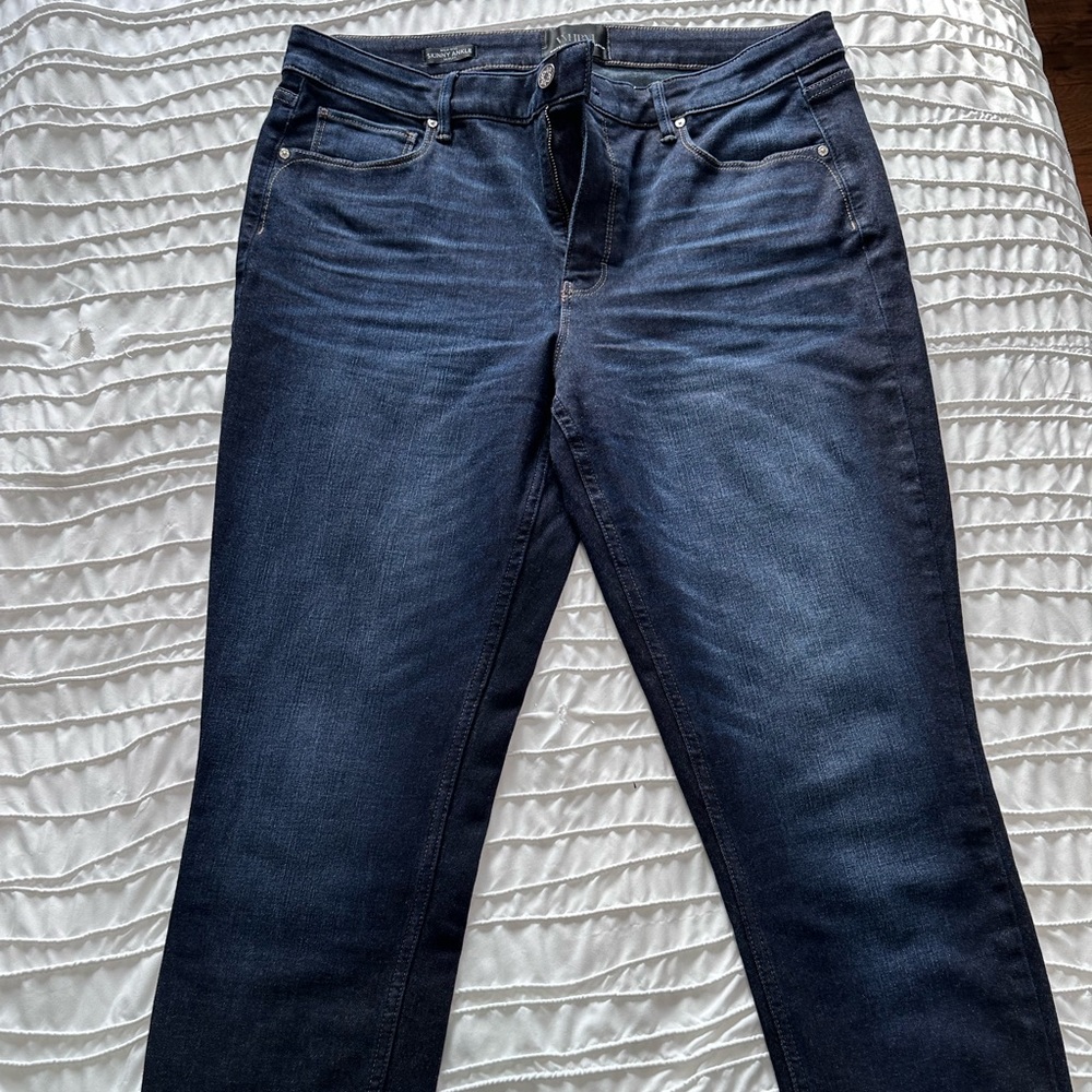 White House Black Market women’s jeans. Skinny ankle sculpt jeans, size 14 long.